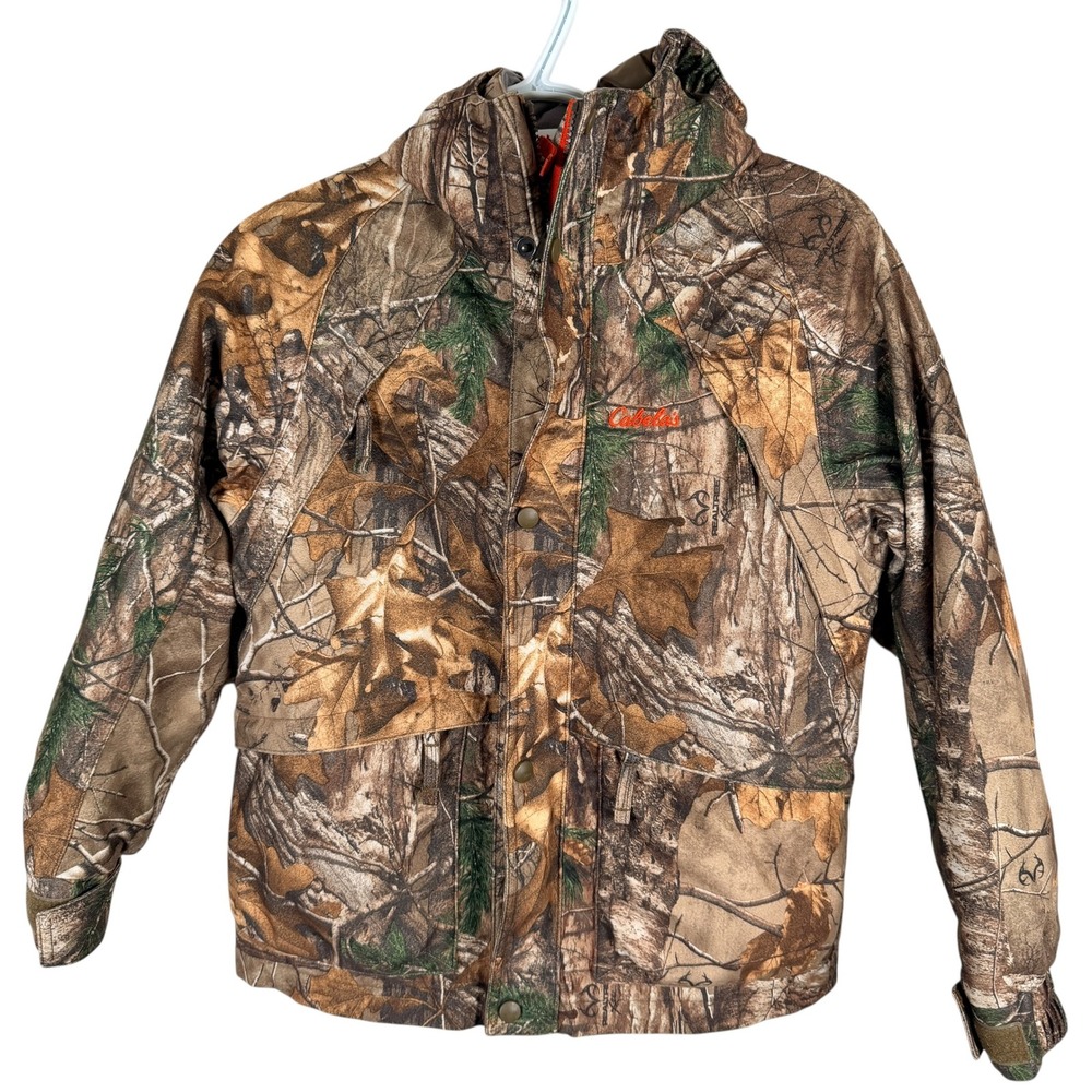 Cabelas 3-in-1 4 Most Dry Plus Jacket Hood Boys‎ M Camo Realtree Hunting Beanie